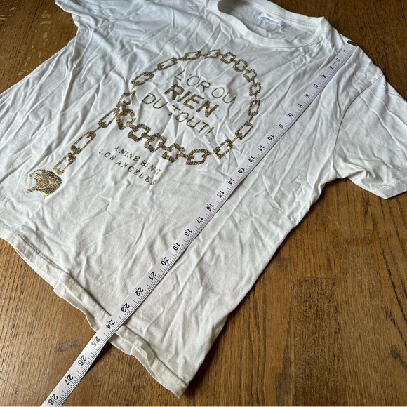 ANINE BING Ringo Tee Goldie Cream L (flaws) - Picture 8 of 8